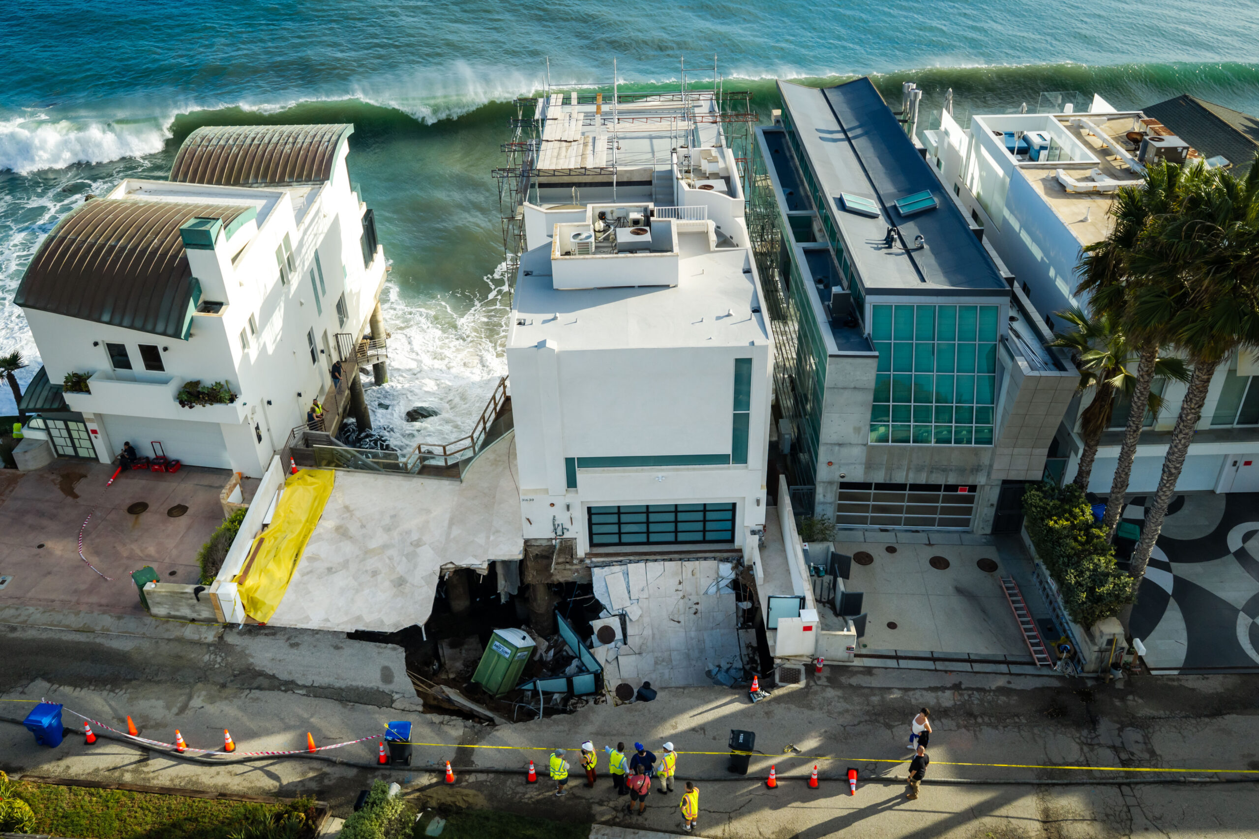 Coastal Flooding Causes Driveway Collapse at Nicolas Cage's SoCal Mansion