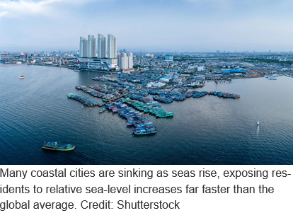 Study: Sinking Land Amplifies Sea-Level Rise Risks for Coastal Cities