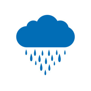 Rain icon, Rain cloud, Blue Rain Cloud, Cloud and rain drops, Cloud icon, Rain icon on a white background.