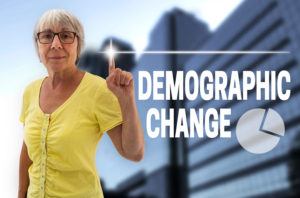 demographic change touchscreen is shown by senior.
