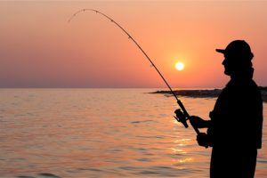 Fishing Fisherman Fishing Rod Fishing Hook Silhouette River Sunrise
