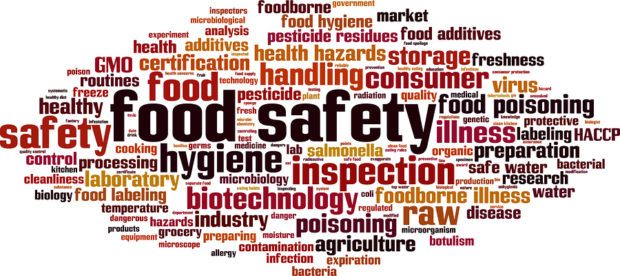 Food safety word cloud concept. Vector illustration