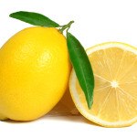 Lemon and slice lemon isolated on white