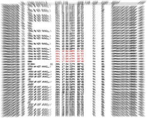 printed fax spreadsheet isolated on white background, facsimile,