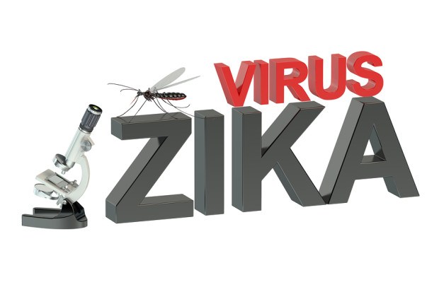 Zika virus concept isolated on green background