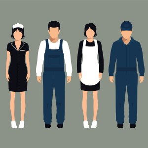 vector cleaning service, isolated cartoon worker cleaner uniform,